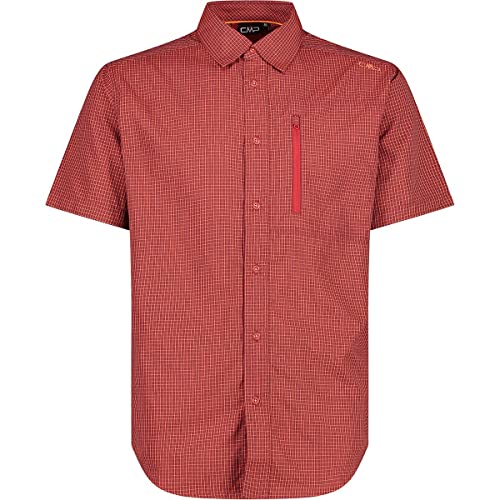 CMP, Checked 100% Polyester Shirt, FIRE-Flash ORANGE, 50