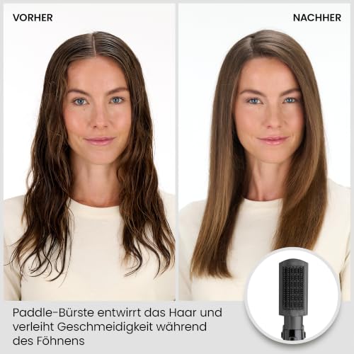 BaByliss Style Smooth 1000, 3-in-1 Warmluftbürste zum Föhnen, Glätten und für Volumen, 1000W, AS128E – Ansicht 4