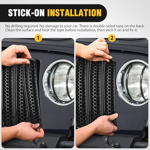 Image of Nilight 7Pcs Front Grille Trims Inserts Cover Guard Fit for 1997 1998 1999 2000 2001 2002 2003 2004 2005 2006 Wrangler TJ & Unlimited