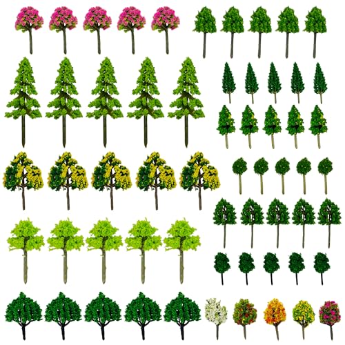 Cayway 60 Pz Árboles en Miniatura Árboles de Plástico Modelo de Árbol Diorama Árboles Maquetas Plástico Árboles Miniatura Decorativos para DIY Paisaje