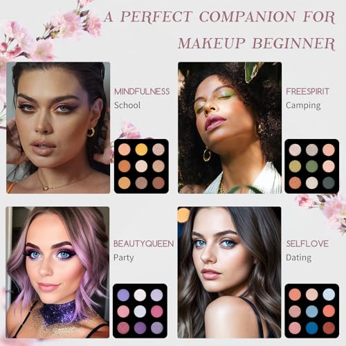 color nymph makeup for teens with reusable pink handbag all in one girls makeup sets makeup kits for girls women with eyeshadow blushes bronzer highlighter lipgloss