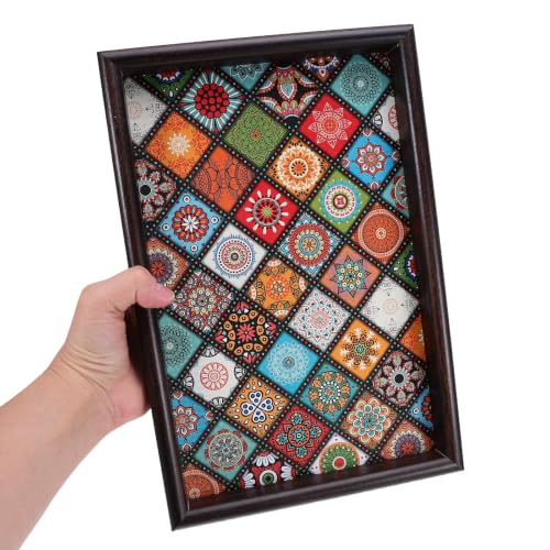 Bandeja de madera bohemia SHINEOFI pack de 4 unidades rectangulares de 30x20cm para el hogar 5