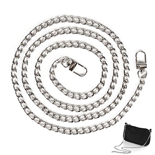 KOSHIFU Cadena Bolso Plata 120cm Cadena de Metal para Bolso Cadena para Bolso Reemplazo Cadenas de Bolsa de Repuesto para Bolso de Hombro Bolso de Mano Bolso de Embrague DIY Bolsa de Mensajero