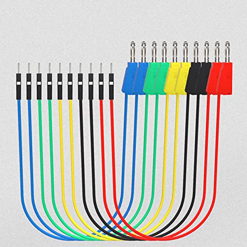 Image of Banana Plug Jumper Wires 10Pcs, Stackable Silicone Test Leads | Breadboard & Electrical Testing | Flexible & Colorful Cables | DIY Electronics