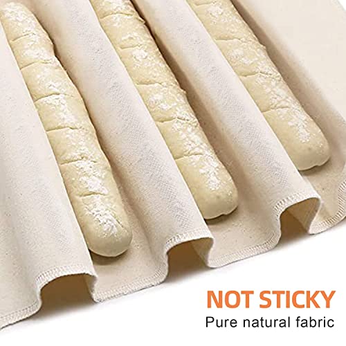 Eddeas French Bread Proofing Cloth, 17" X 14" Heavy Duty Dough Bakers Couche Canvas, 100% Natural Flax Heavy Duty Linen, Shaping Tool For Baguettes, Pastry, Ciabatta & Loaves #TOP1