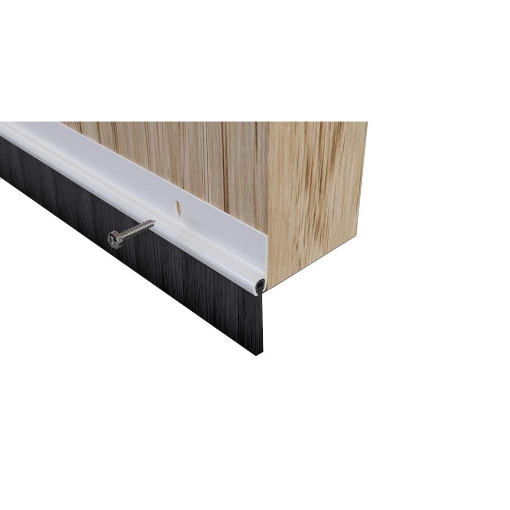 STORMGUARD White Door Brush Draught Excluder - 914mm Length, Seals Gaps Up To 25mm, Fixings Included