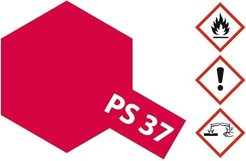 Miniatura 2 de Tamiya Policarbonato PS-37 Translúcido Rojo Spray 3.4 fl oz TAM86037 Imprimadores y Pinturas Laca