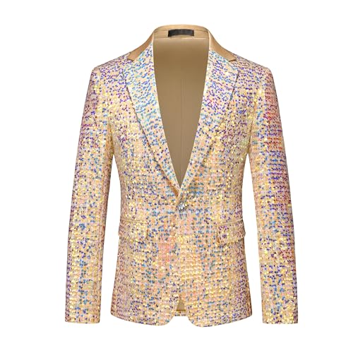 MOGU Mens Sequin Blazer Pants Slim Fit Sport Coats Shiny Gold Dress Suit  Jacket Trousers Tuxedo for Prom Party Dinner - Product Details