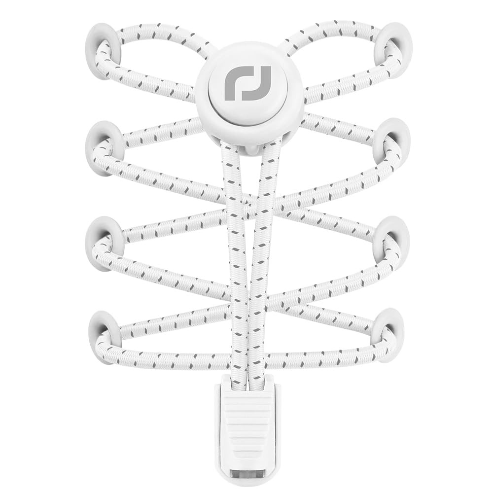 RJ-Sport Tieless Elastic Shoe Laces - Heavy Duty No Tie Shoelaces for Kids and Adult with Strong Lock and Speed Shoestrings