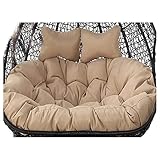 RAZANA Hammock Swing Chair Cushion Double Egg Chair Cushion Luxury Outdoor Patio Wicker Loveseat Hanging Swing Egg Chairs (Only Cushion) (I)