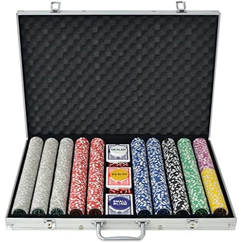 vidaXL Pokerkoffer 1000 Laser Pokerchips Aluminium Koffer Pokerset Poker Set Cover