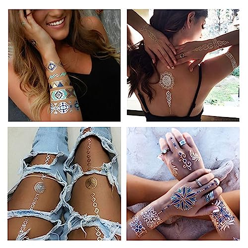 Temporäre Tattoos Muyos Flash Tattoos Metallic Klebetattoos für jeden Anlass