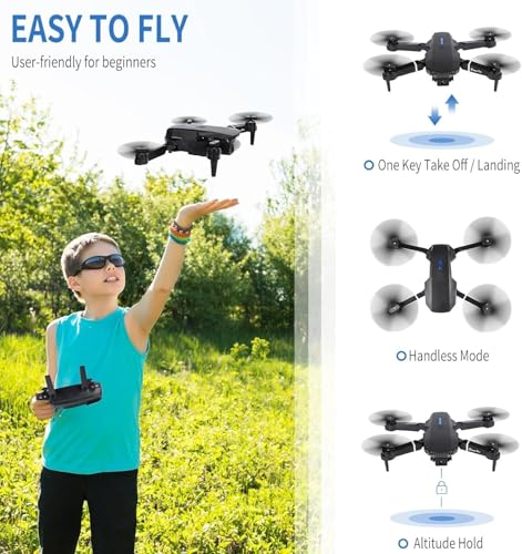 Image of dRoNe wItH 4k cAmErA FoLdAbLe 1080p hD DrOnE WiTh fPv lIvE ViDeO, sMaRt gEsTuReS SeLfIe, AlTiTuDe hOlD, oNe kEy tAkE OfF /LaNdInG, 3D FlIpS FoR KiDs aNd aDuLtS (E88)