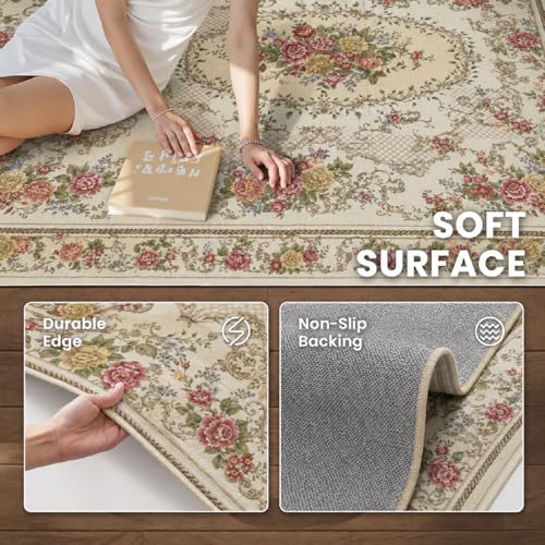 Tapete Decorativo Rustic Shabby Rose 5' x 7' miniatura 3