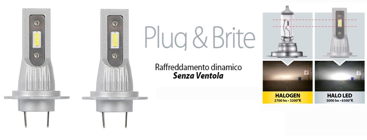 Generico LAMPADE A LED AUTO Anabbaglianti per 500L FARI LAMPADINE H7 3000 LUMENS 6500°K GEX007
