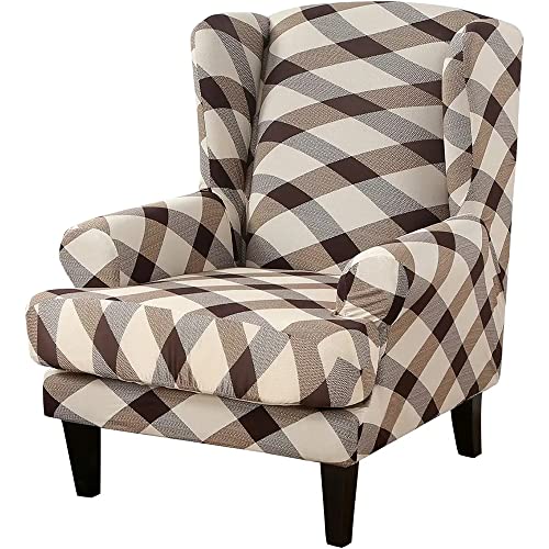 Meigeh Funda para sillón orejero Fundas para sillas de ala elásticas Funda para sillón de alas Impresas