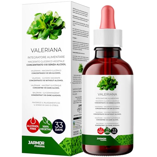 Baldrian Tropfen 100 Ml Hochdosiert, Valerian Stark Für Die Nacht, Ruhiger Schlaf und Innere Ruhe, Nahrungsergänzungsmittel Glycerin Macerate Pflanzlich, J.Armor Pharma Vegan