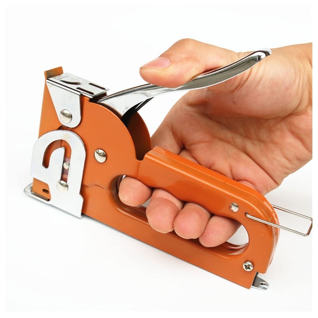 Agrafeuse, agrafeuse de bureau, agrafeuse de bureau agrafeuse multifonctionnelle presse outil de reliure à économie de travail papier et cuir agrafeuse à main Orange envoyer 1 boîte d'agrafes agrafeus