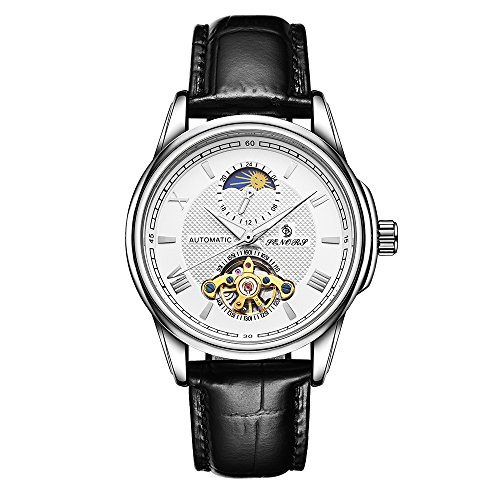 Montre Automatique Homme Cadran Mécanique Bracelet Cuir le Cadeau Idéal