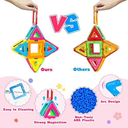 Kidcheer Magnetic Tiles 72Pcs Stem Toddler Toys For 3+ Year Old Boys And Girls Kids Castle Magnet Building Blocks Game Educational Stacking Gift For Boys & Girls - Compatible With Major Brands Blocks #TOP2