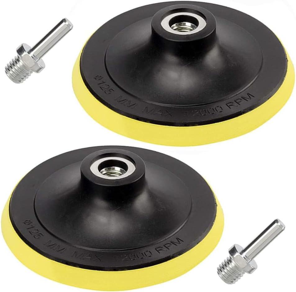 2 Pack 5 Inch Hook and Loop Backing Pad with M14 Thread,Rotary Buffing Pad Sanding Holder Angle Grinder Polishing Backer Plate for Wood,Metal,Automotive,Orbital Sander,Polisher