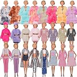 EuTengHao Winter Doll Clothing Set for 11.5 Inch Girl Dolls Includes Winter Fur Coat Nightwear Bathrobe Hat Dress Jacket Jeans Fashion Outfit for 30cm Girl Doll Girls Gift