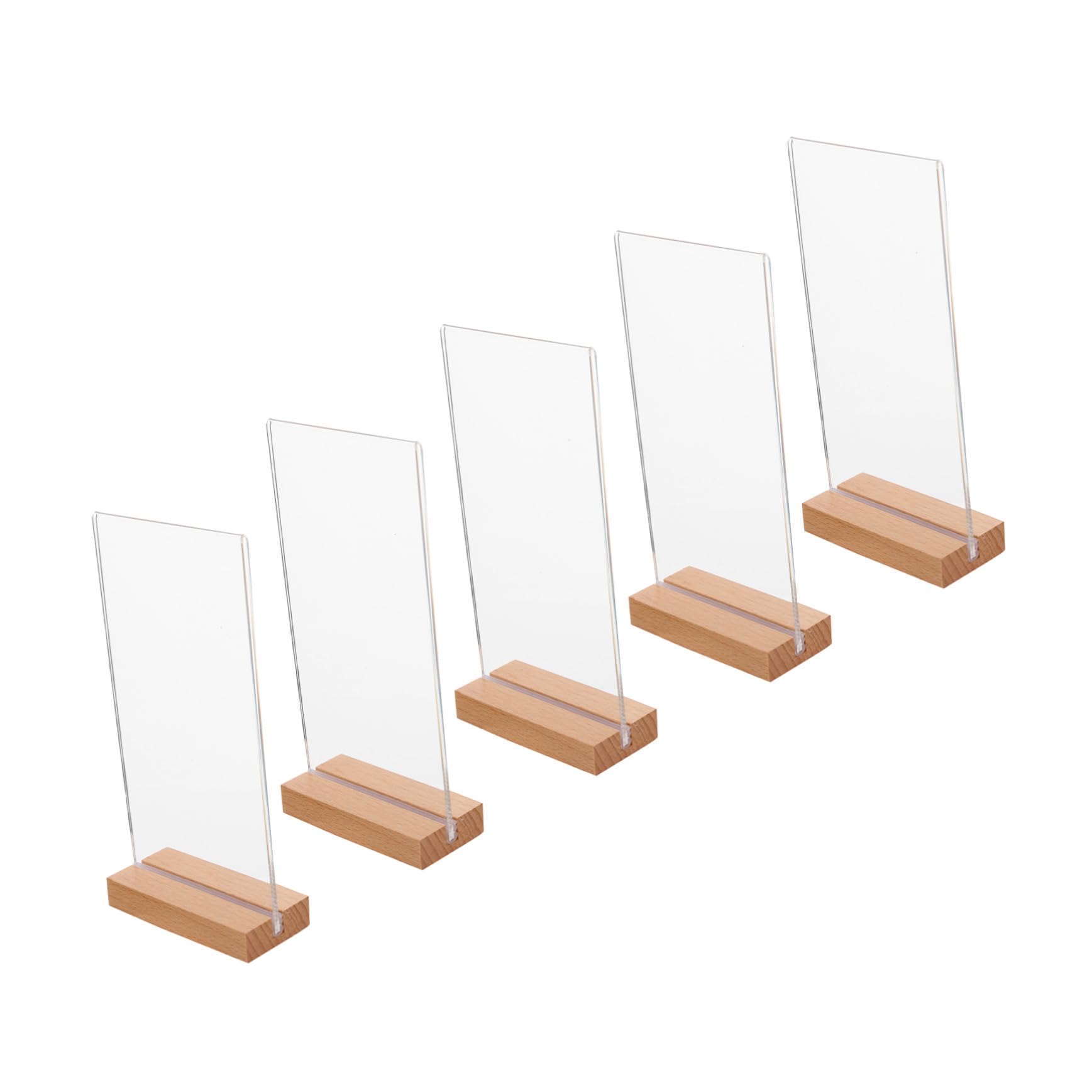 Support de table acrylique VALICLUD avec socle bois pour menu T vertical x5