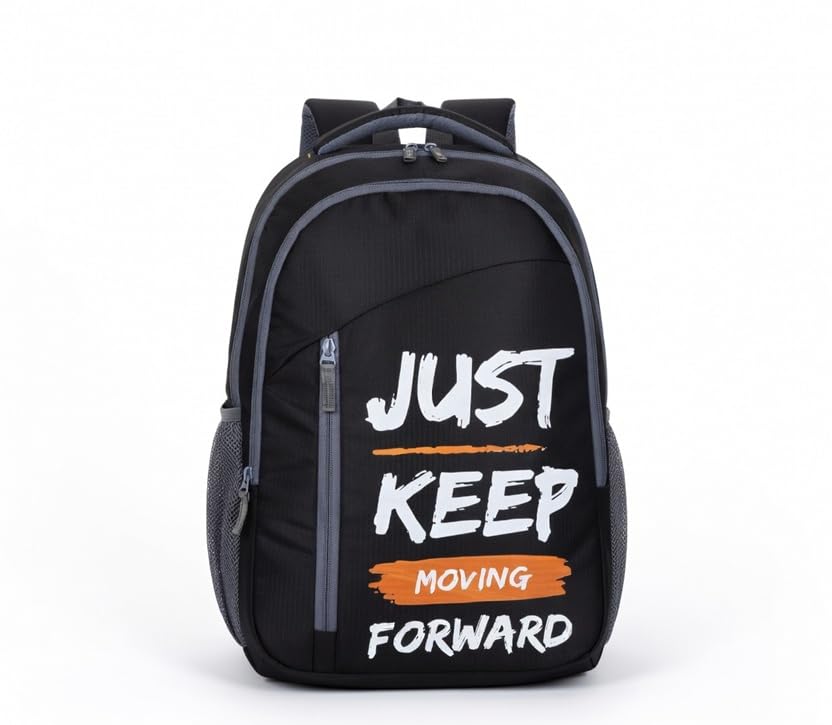 Black Polyester Laptop Backpack for Men & Women, Water Resistant, 30L, Multiple Compartments, Casual College Travel Bag-image-46