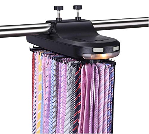 Halawaka Electric Motorised Tie Rack Automatic Revolving Tie Rack And Belt Rack Holds Up To 64 Ties, Revolving Closet Organizer & Neck Tie Storage Caddy Display For Men's Accessories #TOP2