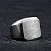 UNAPHYO Men's Stainless Steel Square Antique Silver Ring Matte Brushed Simple Signet Band Size 10