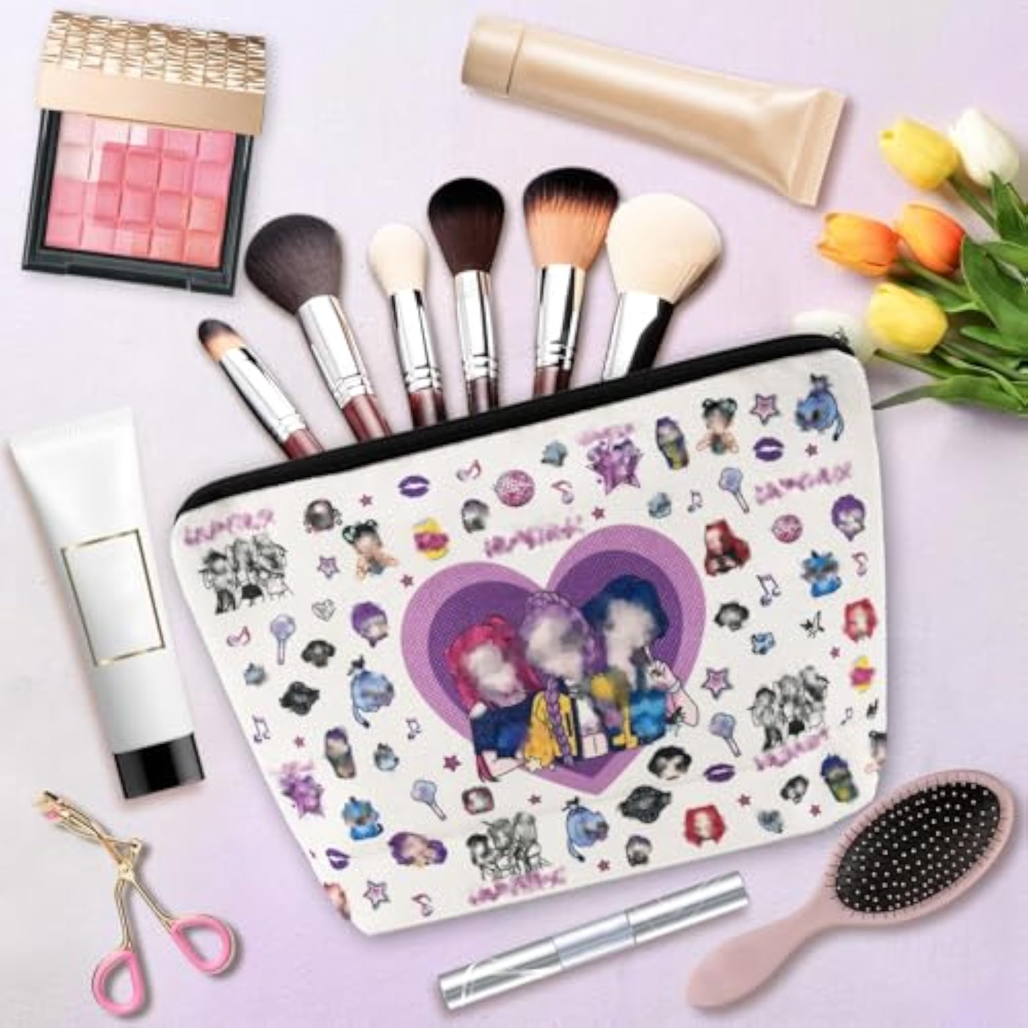AOLI Music Lover Makeup Bag, Cartoon Design