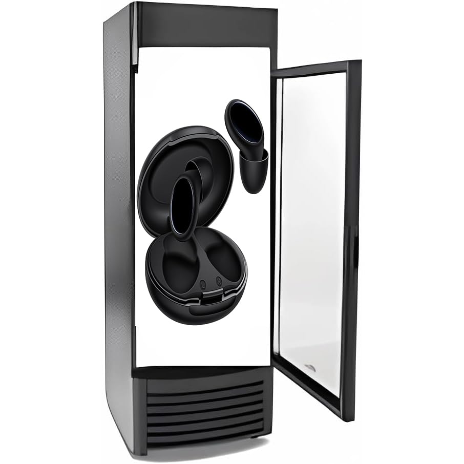 TOAPEX Mini Fridge with Freezer, Single Door Mini Fridge, Mini Refrigerator Adjustable Ear Plugs, Earplugs for Bedroom, Office, Dorm