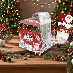 Caixa de presente de Natal para dinheiro, surpresa, caixa de presente para dinheiro, com suporte surpresa para caixa de feliz Natal com 30 bolsas transparentes, ideias exclusivas para rolo de dinheiro