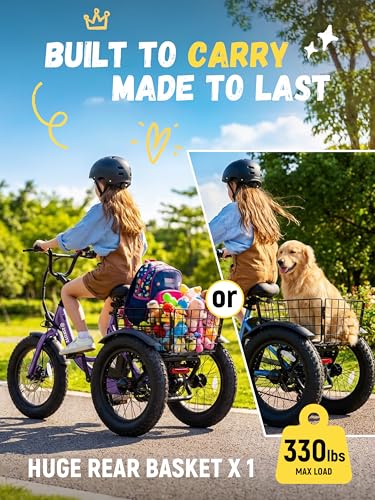 ESKUTE Mini E-Trike Electric Bike, 16X3.0 Fat Tire Folding