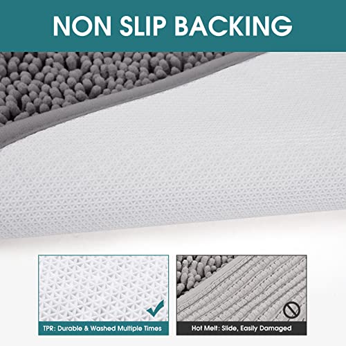 Homeideas Dog Rug For Entryway, Microfiber Chenille Dog Mat For Muddy Paws, Non Slip Indoor Door Mat, Pet Rug For Crate, Machine Washable Quick Drying Entry Rug, Gray, 24"X36" #TOP1