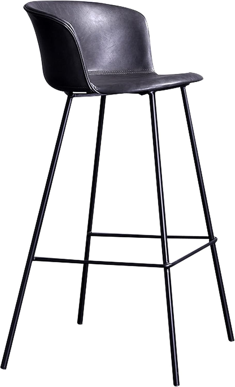 Tabouret de bar en cuir PU gris stable 330 LB pour éviter les maux de dos