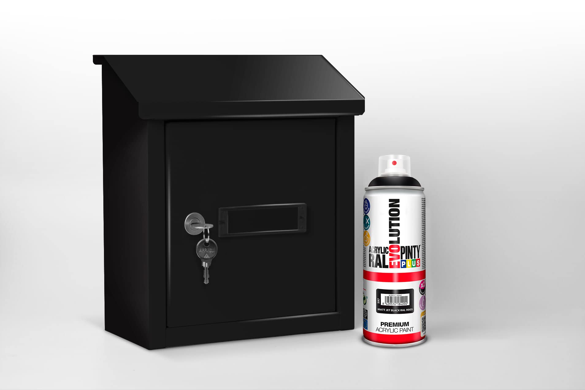 Evolution pinty p. M123011 - Pintura spray acrilica 520 cc negro mate (Paquete de 4)