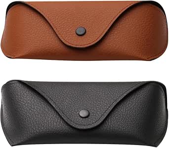 Portable Leather Eyeglasses Case & Sunglasses Pouch - Slim, Protective, Lightweight For Women & Men