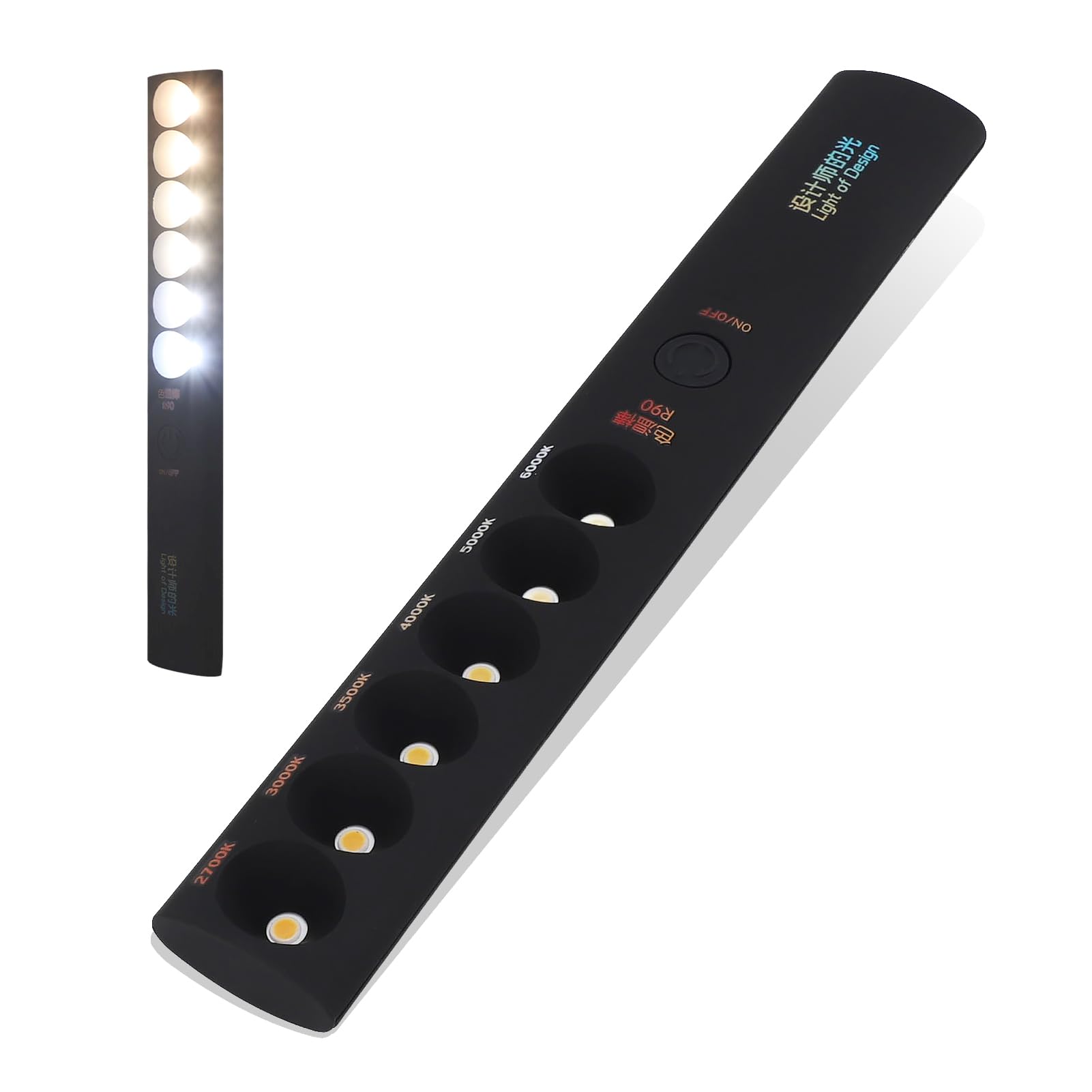 Pwshymi Portable Color Temperature Lamp Stick, Rechargeable 2700K‑6000K 6 Modes Photography Light Wand for Daily Lighting