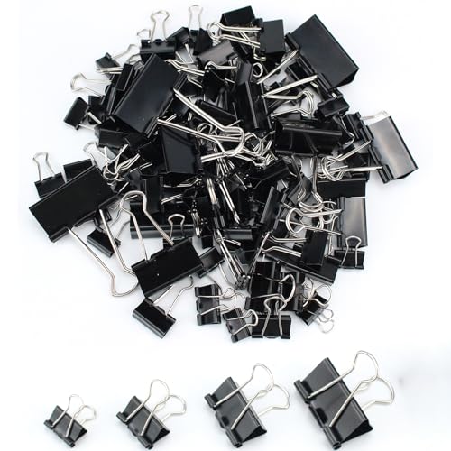125 Pcs Paper Binder Clips, 4 Assorted Sizes,Jumbo, Large, Medium, Small, Mini, File Metal Fold Documents Clamps for Teacher School Office and Business, Home Supplies image 4