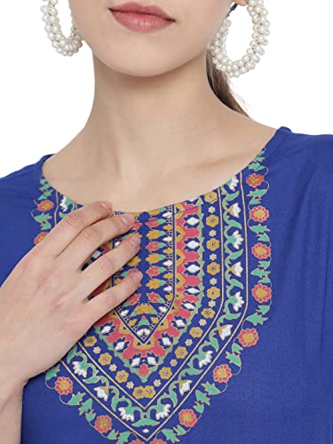 Image of Yash Gallery Women's Rayon Relaxed Fit Anarkali Kurti