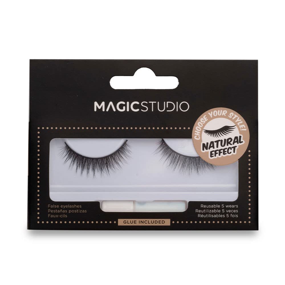 Set of False Eyelashes Magic Studio Vegan Natural, Black
