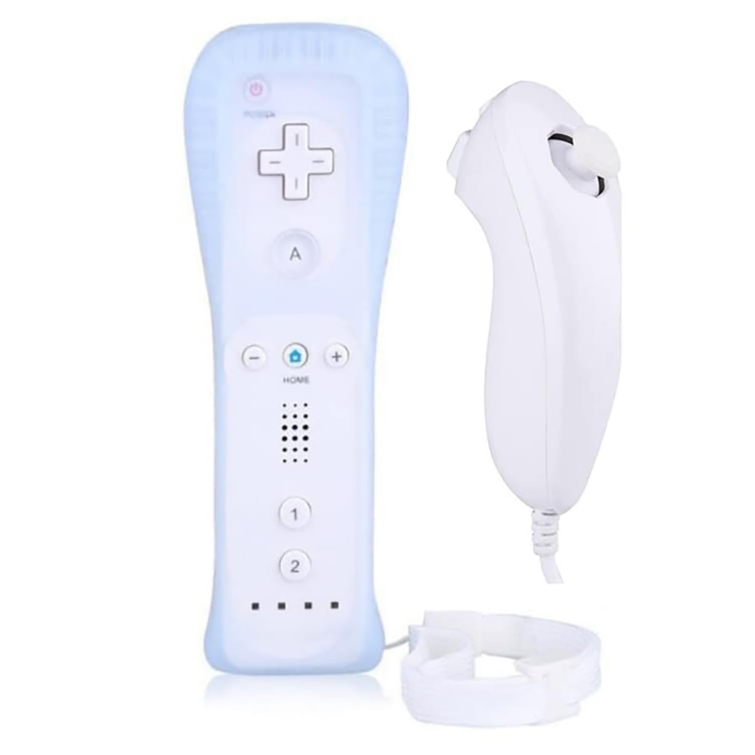 OSTENT Télécommande 2 en 1 intégrée à Motion Plus + Nunchuk pour Nintendo Wii Game - Blanc
