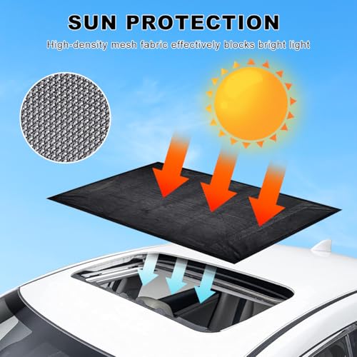 Image of Car Window Shade, 25.6 inchx39.4 inch Breathable Mesh Magnetic Auto Sunroof Sunshade, Car Window Screen for Sun, Glare and UV Rays Protection, Vehicle Sun Shades for Baby and Kids