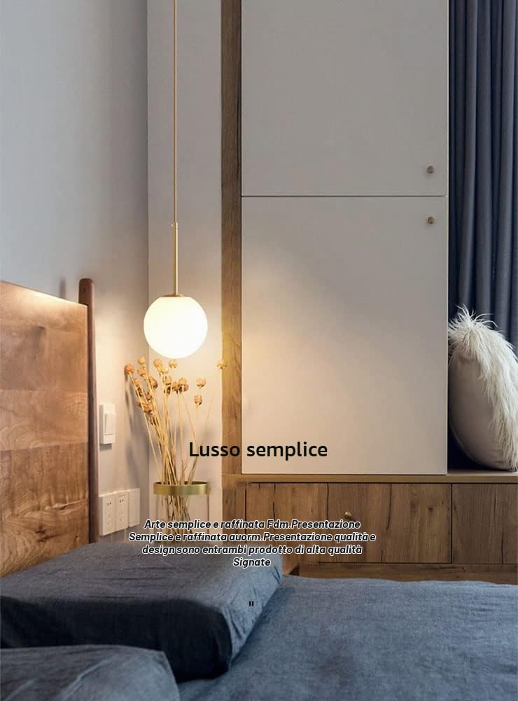 Lampada A Sospensione Moderna, Paralume A Sfera Di Vetro Bianco Smerigliato E27 A Sospensione Per Il Corridoio Della Cucina Camera Da Letto Per Soggiorno,2pcs