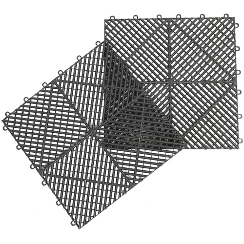 Tapis de bain antidérapants NUOBESTY lot de 2 dalles carrées noires pour sol de piscine
