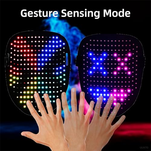 ULIKTO LED Mask with Gesture Sensing, 50 Patterns for Halloween - image 3