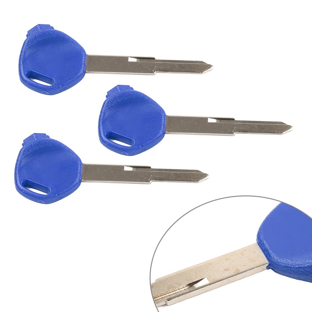 Bacar Blank Key Uncut Blade 3Pcs For 100 125 150cc Scooter DIO Z4 Z125 SCR100 WH110 Metal Blue