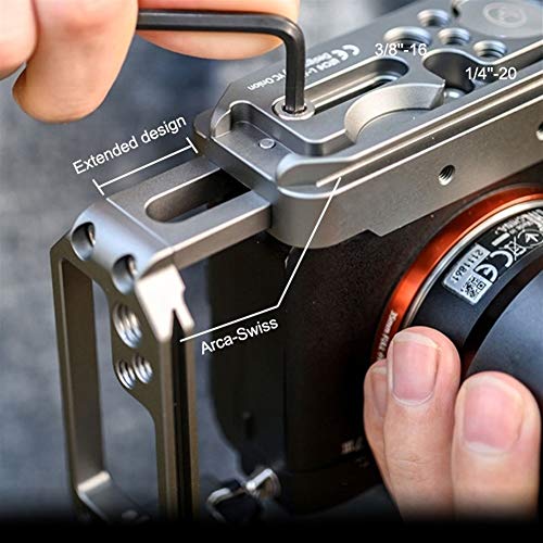 KBREE L Plate for Sony A7M3 A7R3 L-Bracket for Sony A7III / A7RIII / A9 con Cold Shoe Arca-Swiss Quick Release Plate Accesorios (Color : Black) (Color : Black) - imagen 4