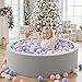 Wilwolfer Foam Ball Pit for Toddlers, Large Baby Ball Pit for Babies with Soft Memory Sponge, Indoor Outdoor Baby Playpen, Kids Play Ball Pool, Gift Toys for Infants Boys and Girls (Gray, NO Balls)